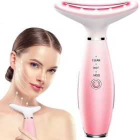 Facial And Neck Massager, Pink Neck Beauty Device (Color: Pink) Facial And Neck Massager, Pink Neck Beauty Device (Color: Pink)